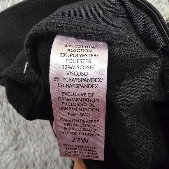 Democracy Itty Bitty Boot Black Jeans Women's Size 22W NWT Embellished Pockets - Picture 9 of 10